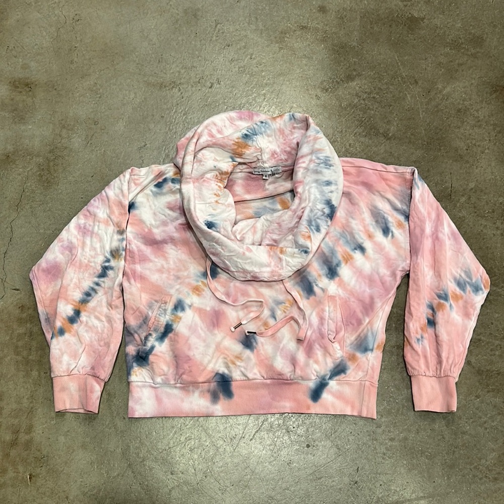YOUNG FABULOUS & BROKE Tie Dye Cowl Neck Hoodie